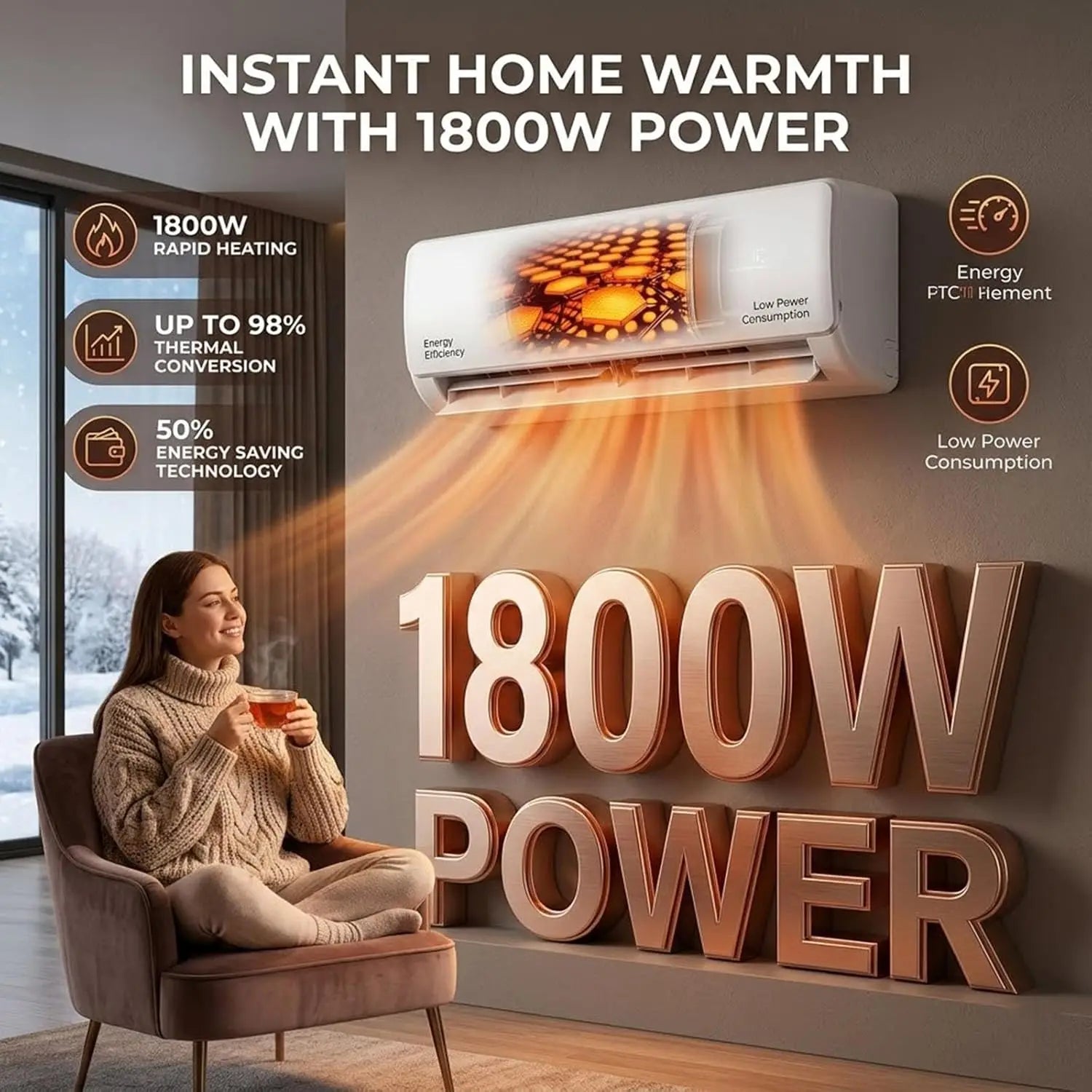 Portable Wall-Mounted Air Conditioner Fan Heating Cooling