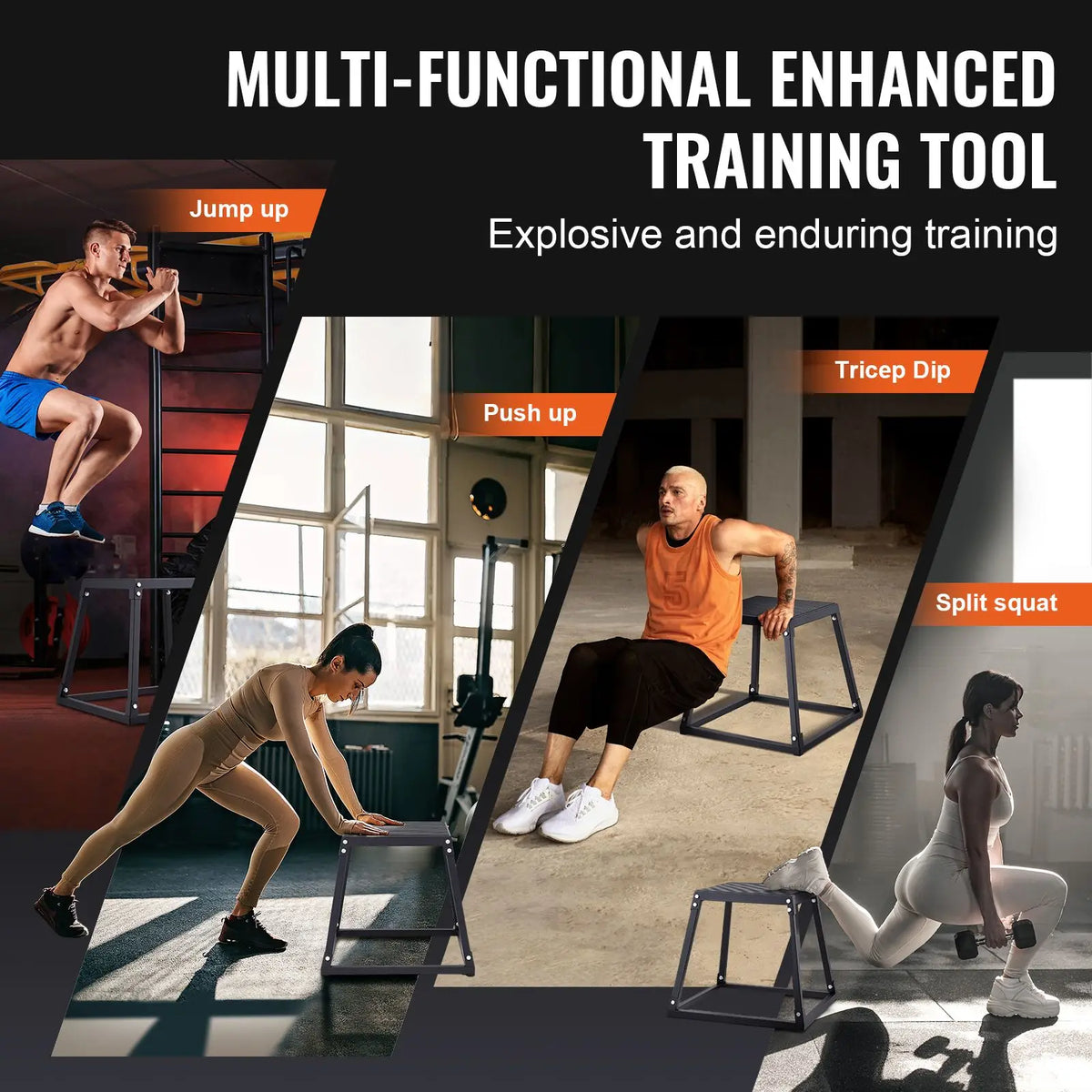 Steel Plyometric Jump Box Anti Slip Fitness Training Platform