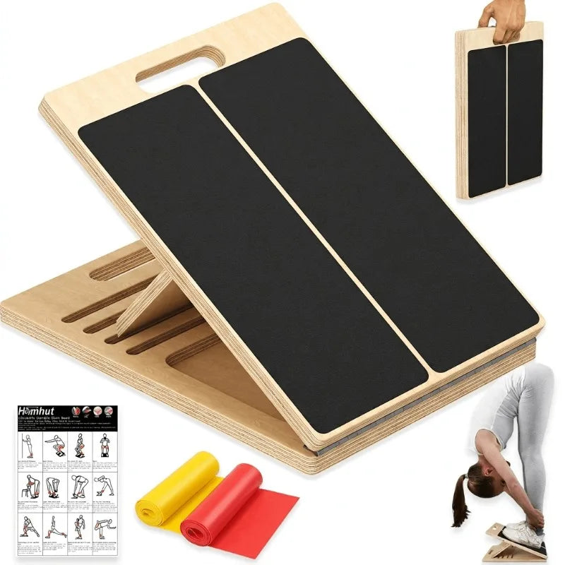 Adjustable Wooden Calf Stretching Slant Board for Leg Flexibility and Training