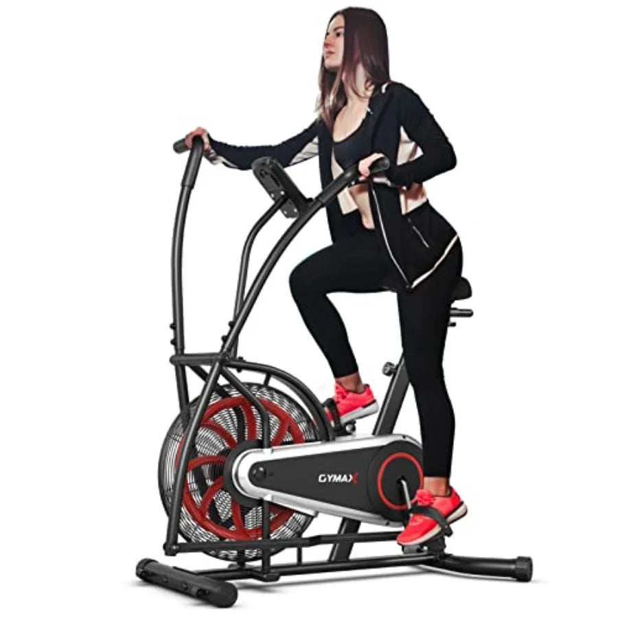 Air Resistance Upright Exercise Bike with LCD Monitor for Home