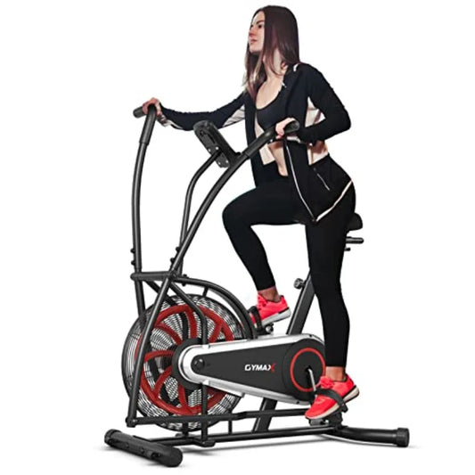 Air Resistance Upright Exercise Bike with LCD Monitor for Home