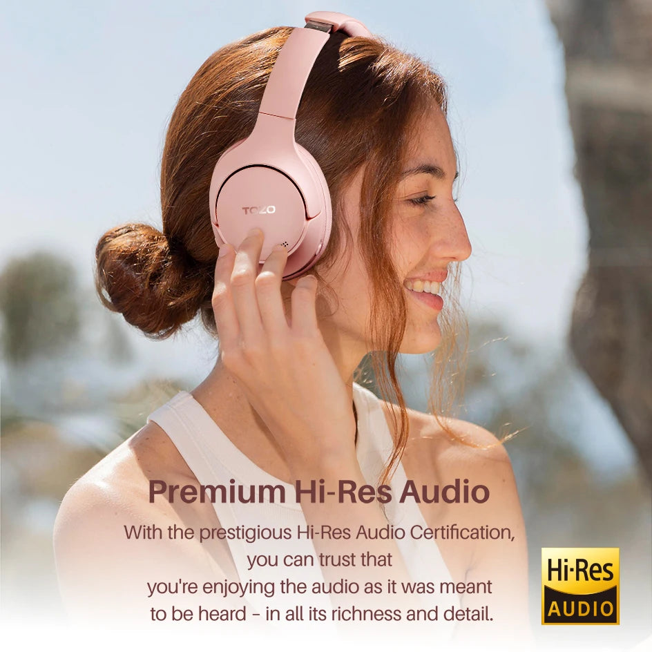 TOZO Refurbished Hi-Res Over Ear Headphones Hybrid ANC
