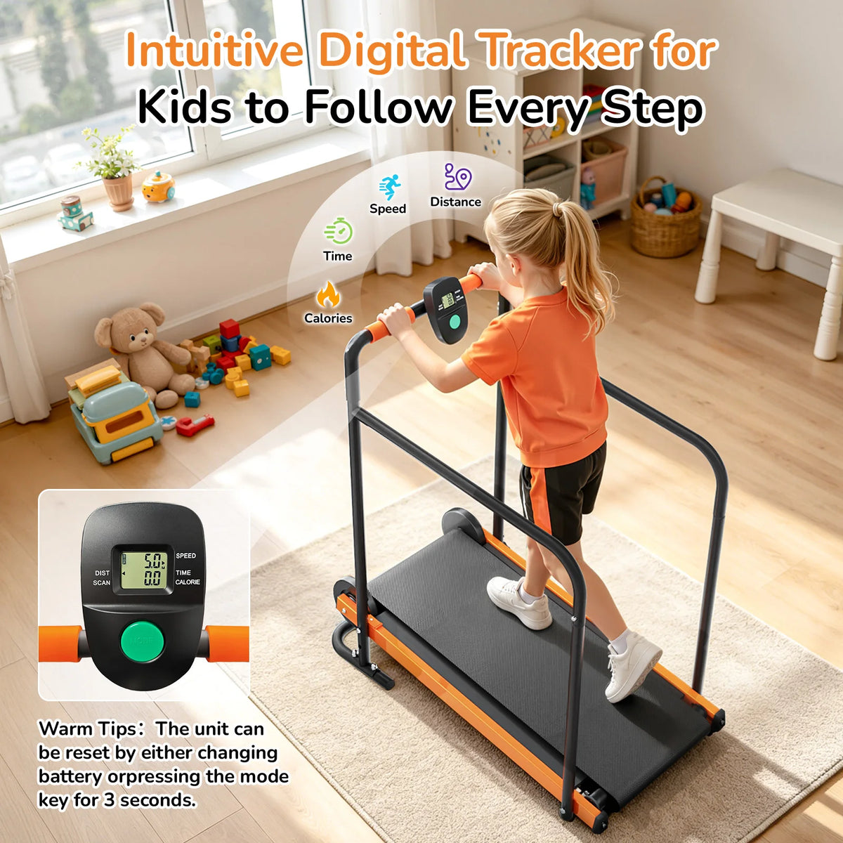 AKLUER Kids Self Propelled Walking Pad Treadmill for Indoor Exercise