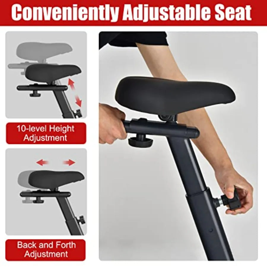 Air Resistance Upright Exercise Bike with LCD Monitor for Home