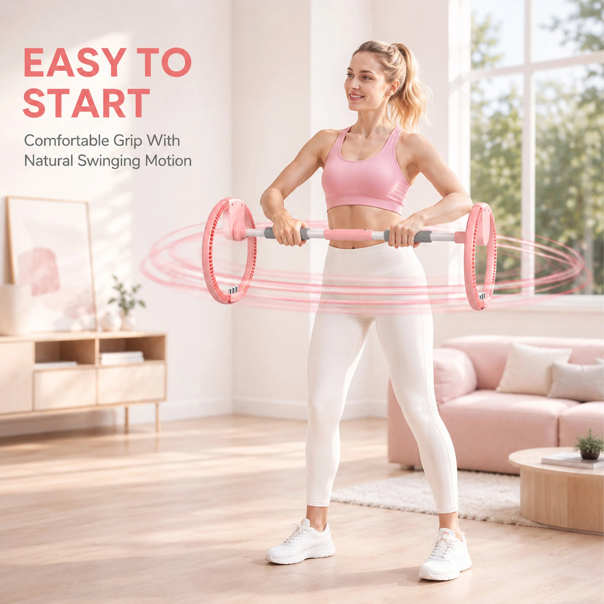 Adjustable Dual Wheel Forearm Wrist Exerciser With Resistance Weights