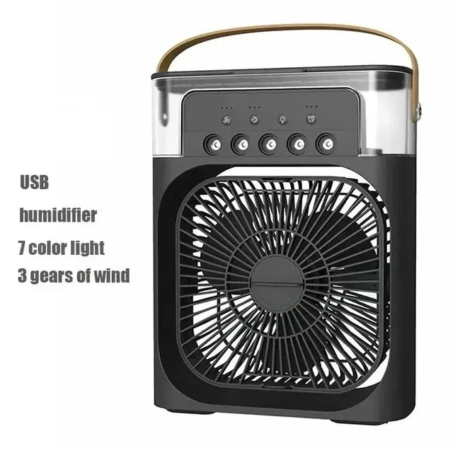 New 3 In 1 Fan AIr Conditioner, Mini Air Cooler, LED Night Light, and Portable Humidifier