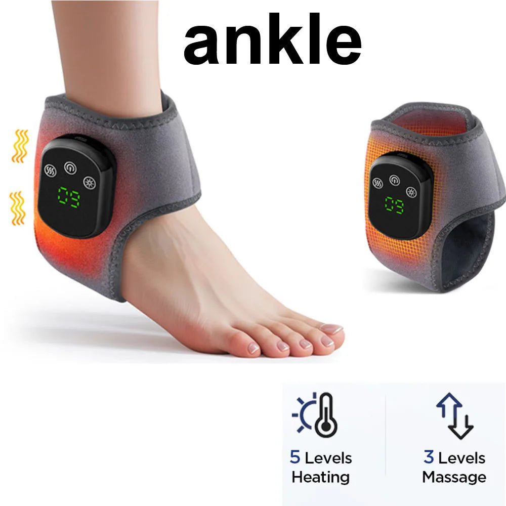 Heating Ankle Massage Belt Electric Hot Compress Vibration Massage Foot Ankle Guard Band Support Brace