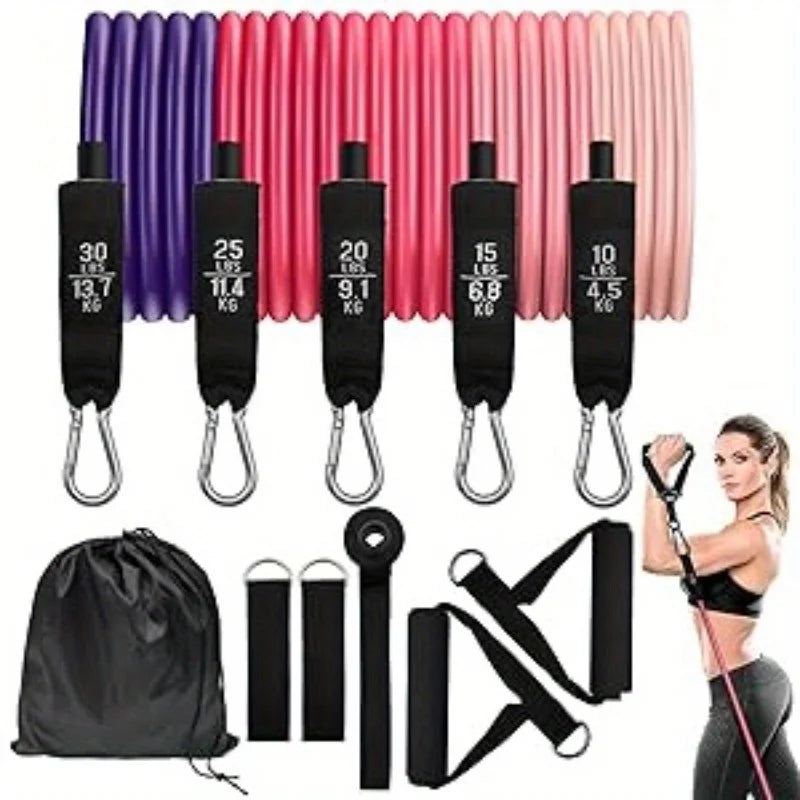 Resistance Bands Set With Door Anchor Handles And Ankle Straps