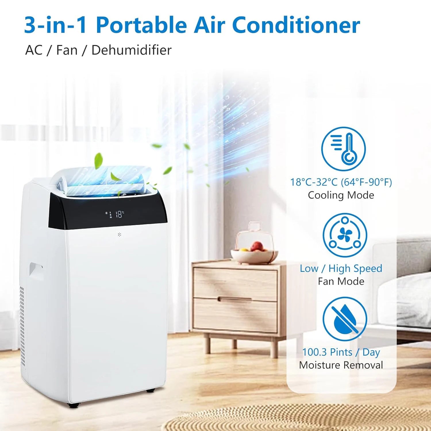 14000 BTU Portable Air Conditioner With Fan