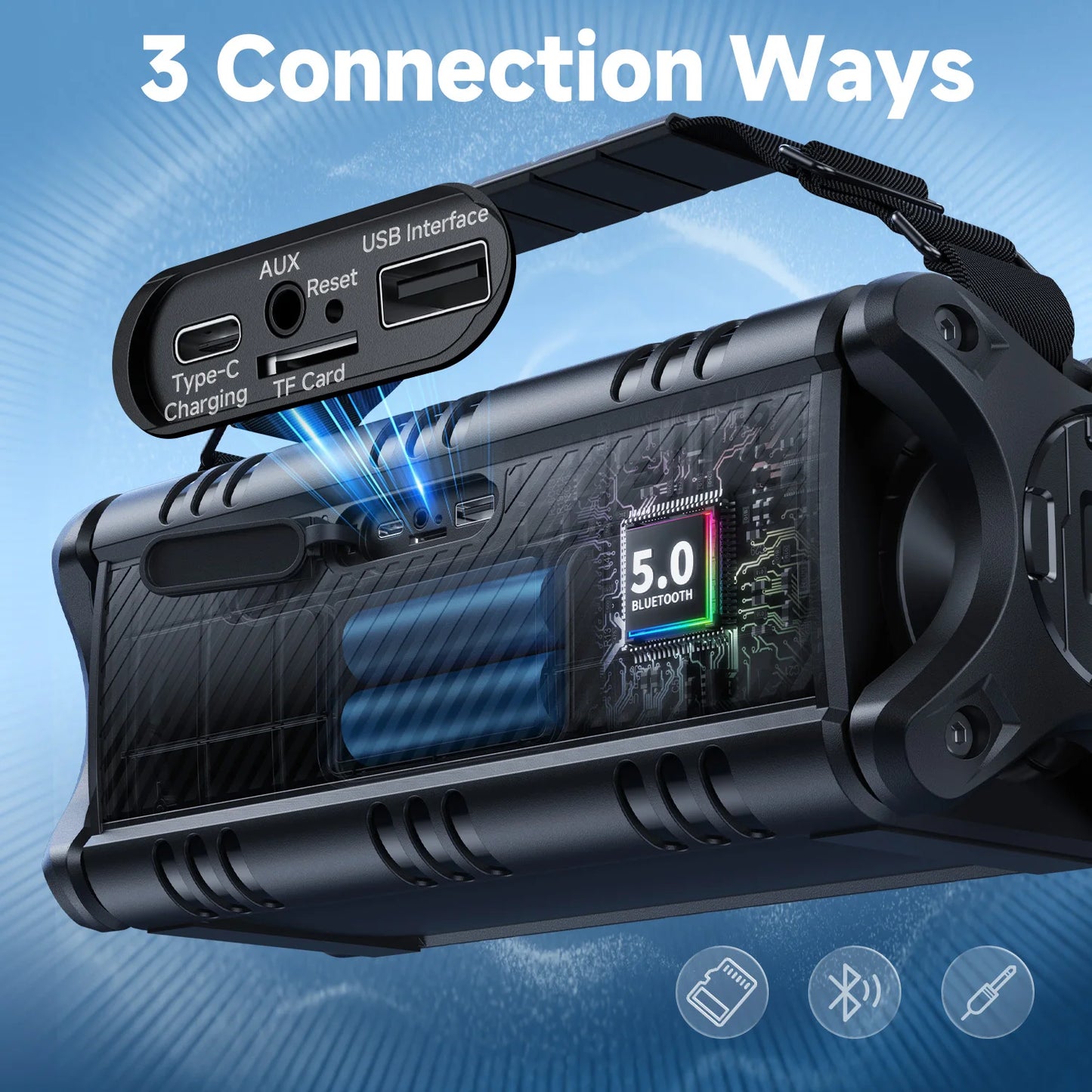 W King D8 Bluetooth Speaker 50W RMS IPX6