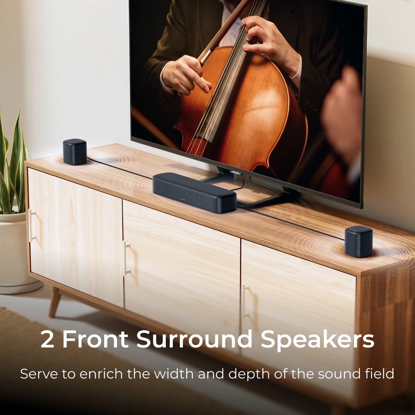 ULTIMEA Aura S4T 350W 7.1ch TV Soundbar with 4 Surround Speakers, Surround Sound System with Subwoofer, App Control, HDMI ARC