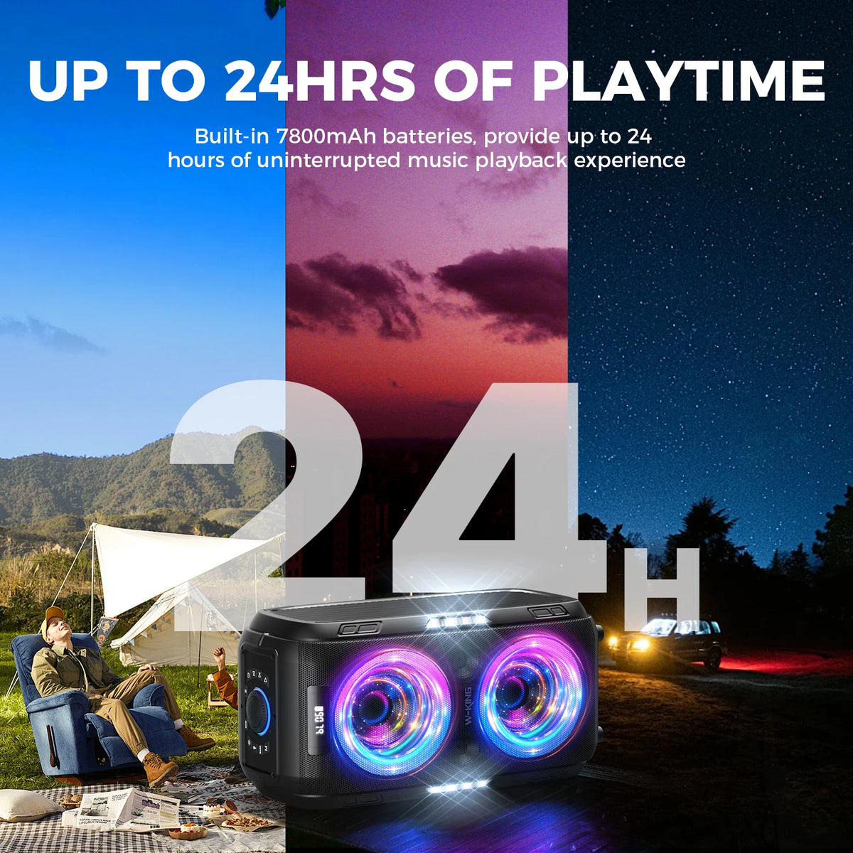 W-KING PEAK Large Bluetooth Speaker Big Party Boombox Portable Speaker Wireless