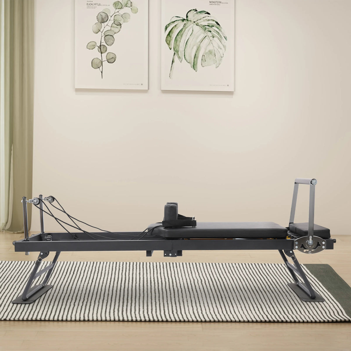 Foldable Pilates Reformer Machine for Portable Full Body Fitness Training