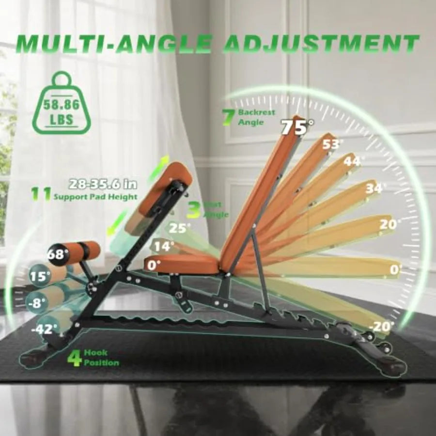 Adjustable Weight Bench With Roman Chair for Strength Training