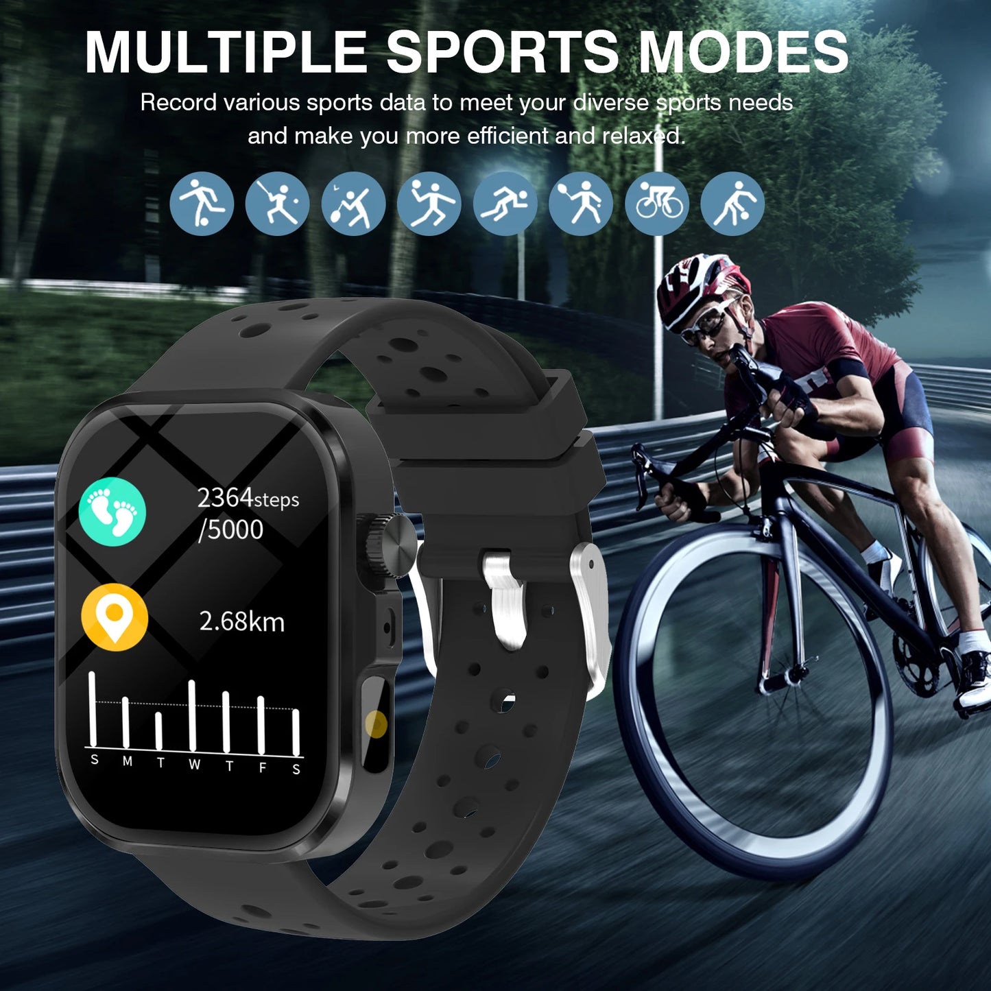 LOMAXFR Smartwatch Bluetooth Call Fitness Tracker With Multiple Modes