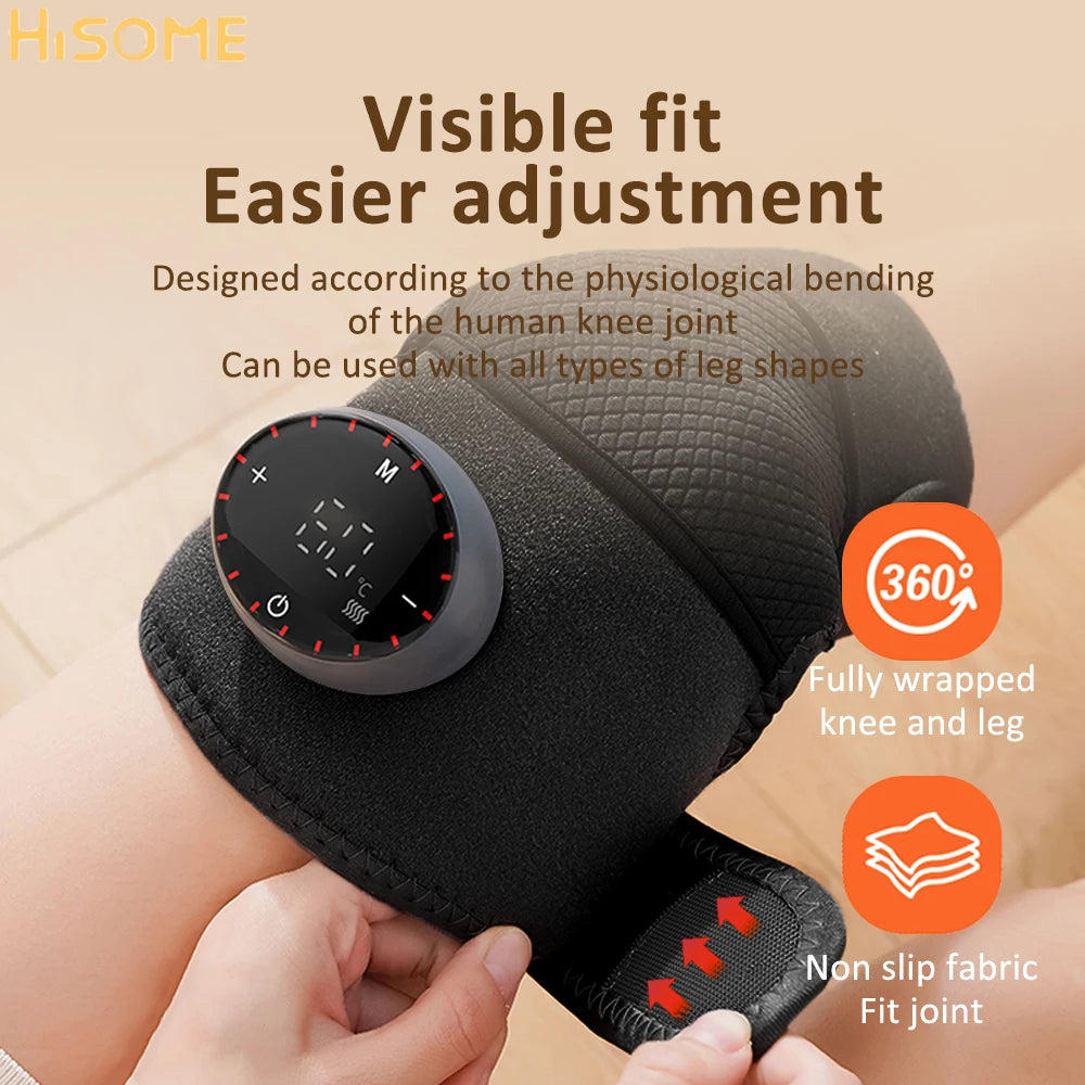 USB Heating Knee Protection Massage for Joint  Far-infrared Knee Shoulder Elbow Pad Wireless LED 5 Levels Hot Compress Massager