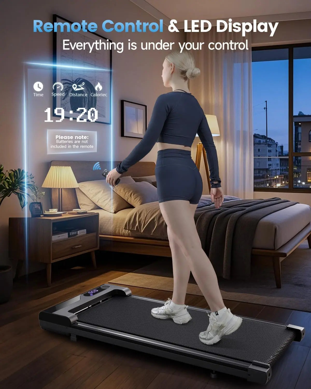 LISM Portable Under Desk Treadmill Walking Pad With Remote Control