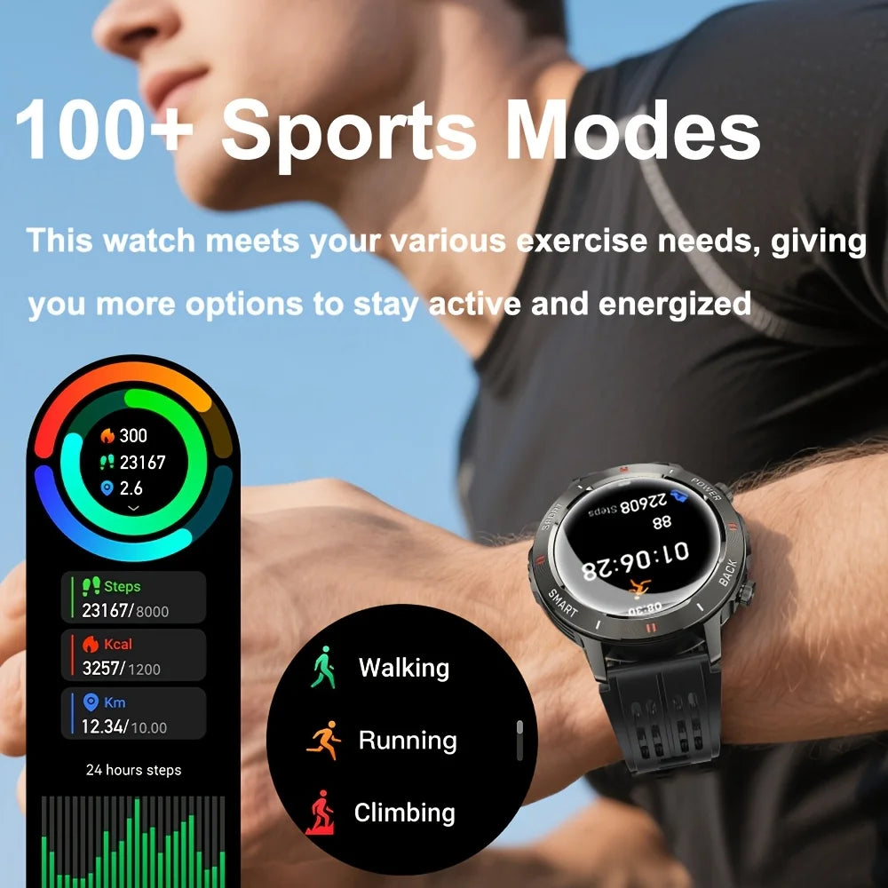 SENBONO 2026 New Smart Watch for Men Bluetooth Call Fitness Tracker LED Flashlight Waterproof Sport Smartwatch for Android iOS