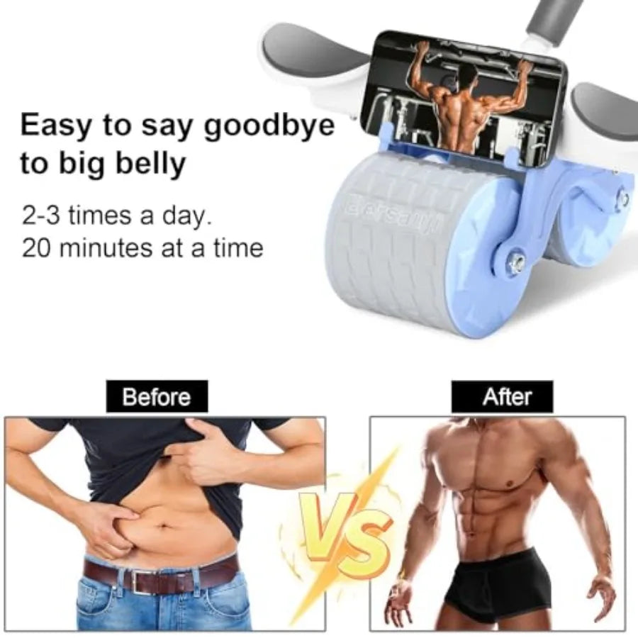 Ab Roller Wheel Exercise Set With Knee Mat And Timer