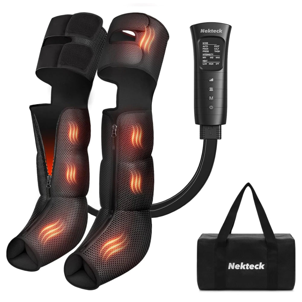 Nekteck Leg Compression Massager with Heat, Air Compression Boots for Circulation Pain Relief Christmas Gifts