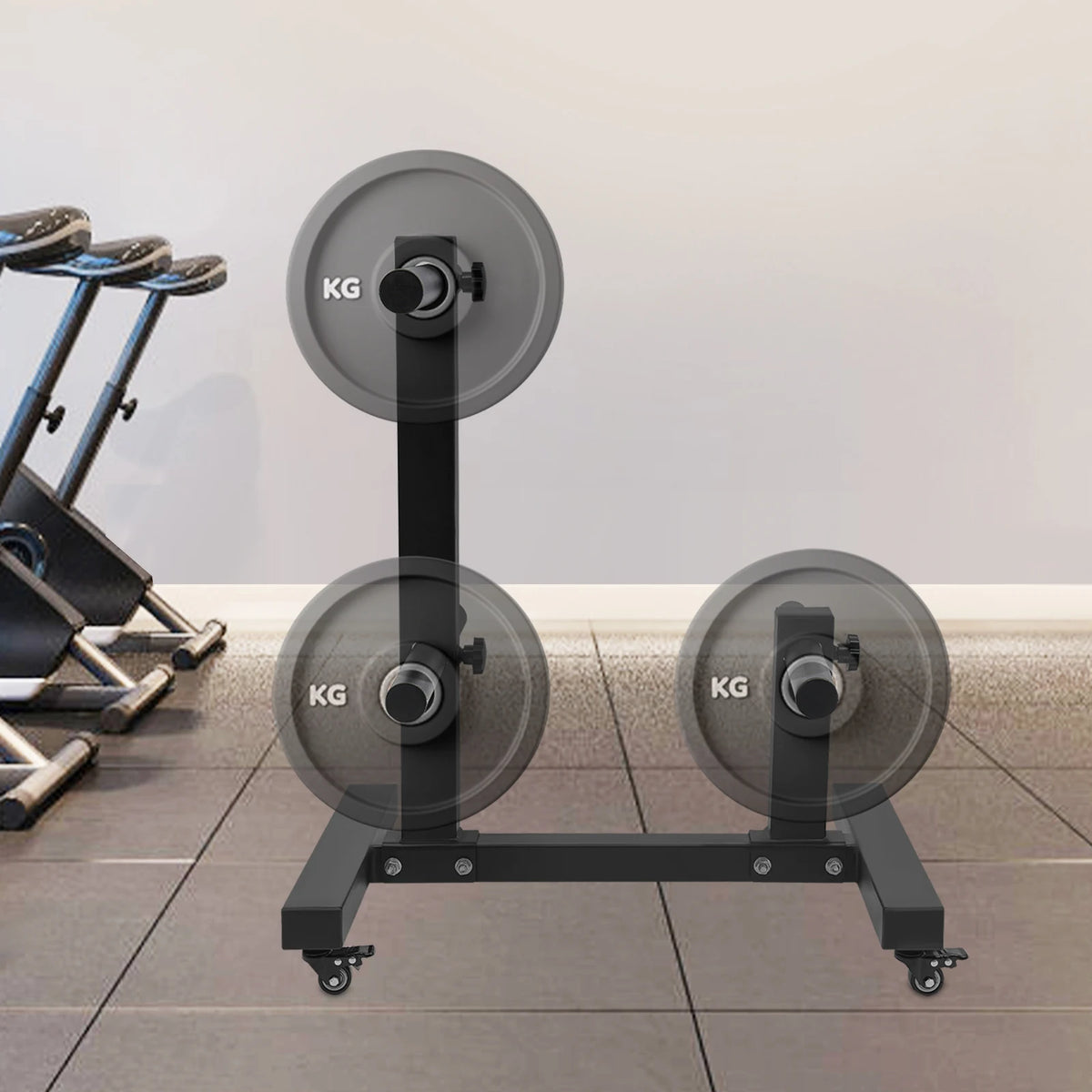 Heavy Duty Steel Weight Plate Storage Rack With Six Pegs