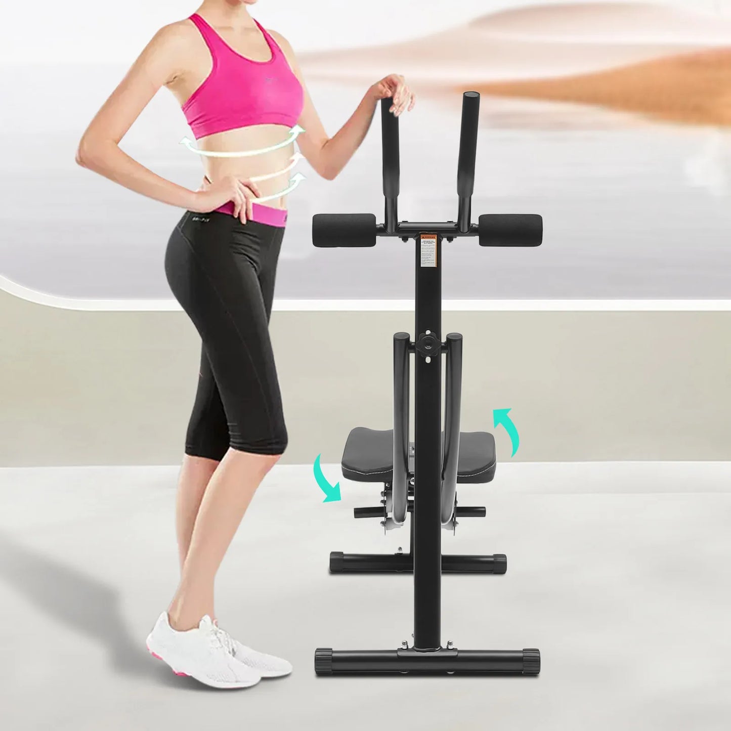 Foldable Abdominal Machine With LED Display 3 Gears Rotation