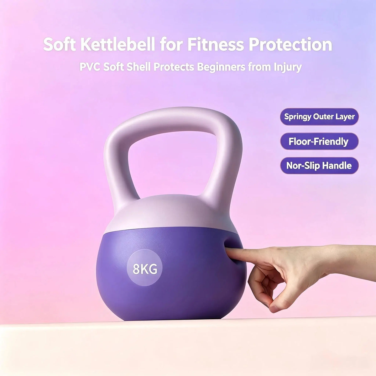 Soft Bottom Kettlebell With Fitness Gloves For Strength Training