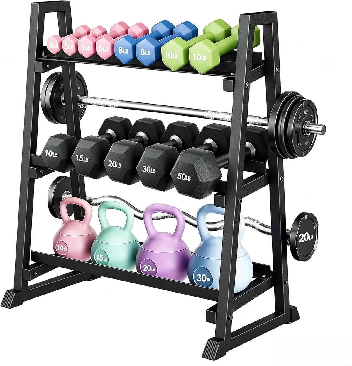 HiMISS Trapezoidal Frame Dumbbell Rack for Strength Training