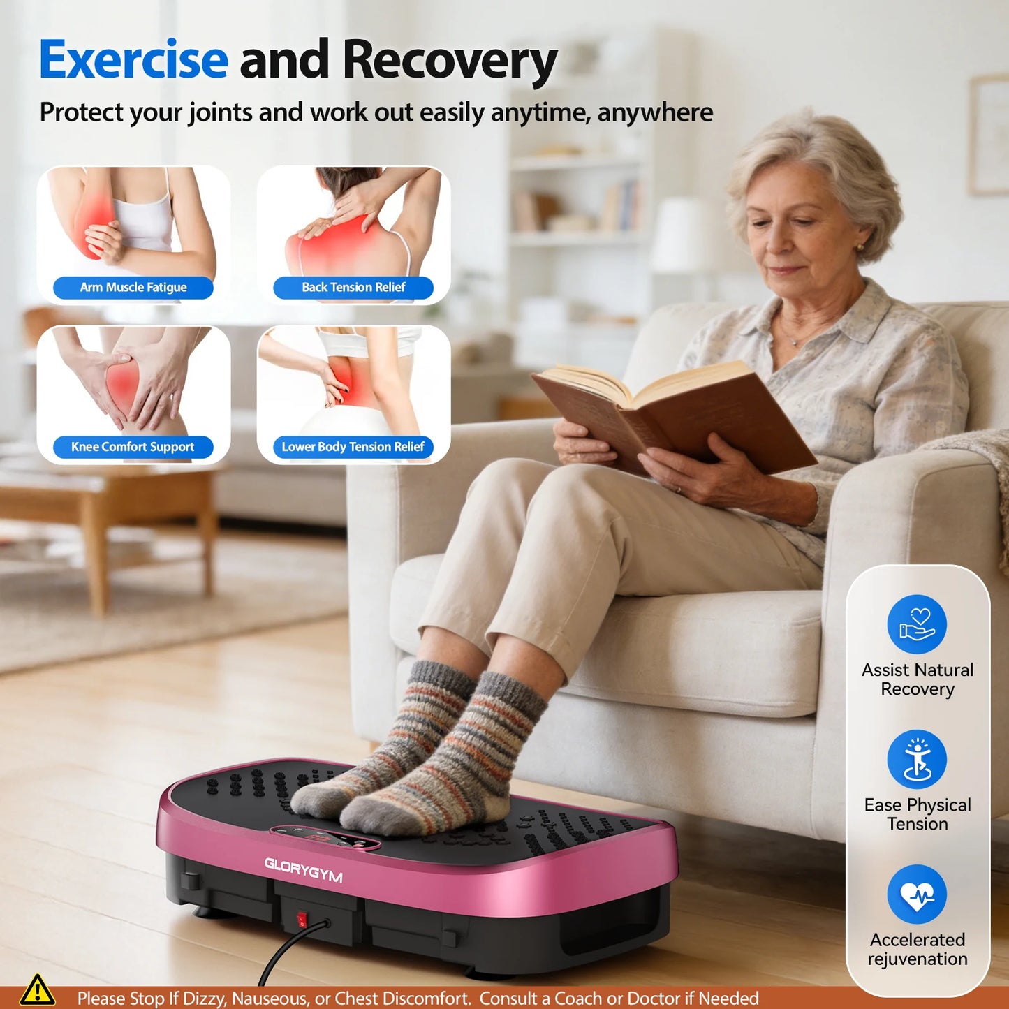 Magnetic Vibration Plate Exercise Machine Fat Burning 120 Levels 330lbs Portable Quiet Home Fitness  APP Control Workout Platform for Home Gym Body Shaping Gift for Women Men