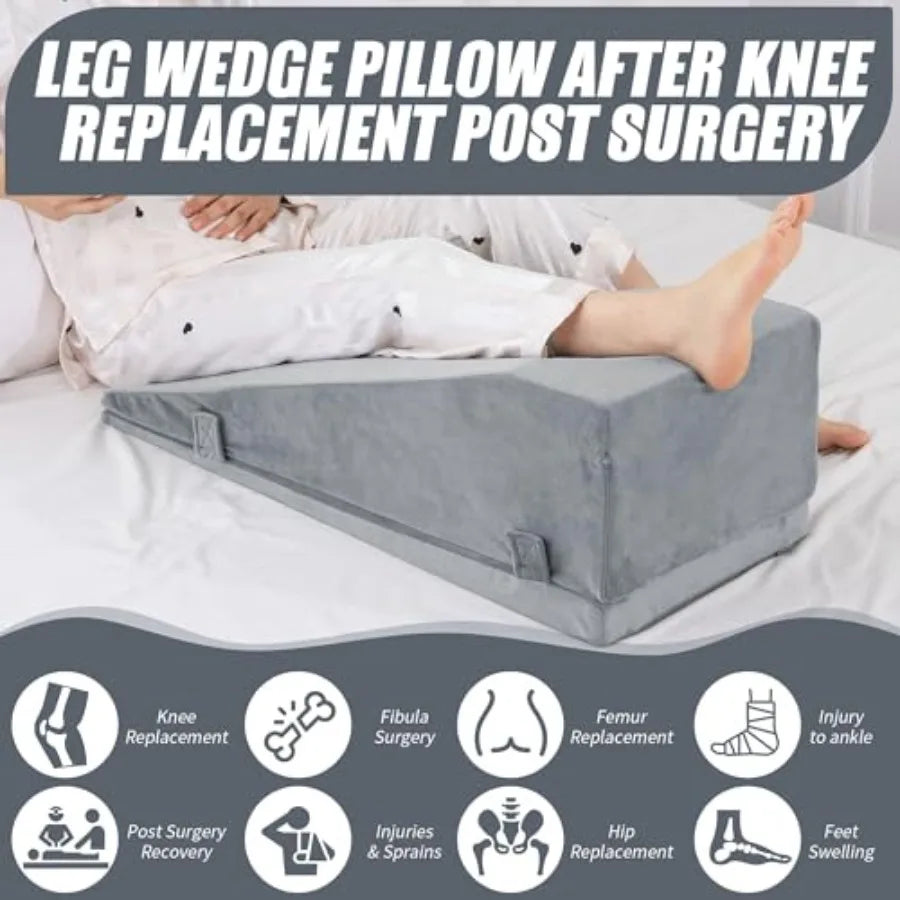 Leg Elevation Pillows for After Surgery, Adjustable Height Knee Surgery Recovery Equipment, Knee Replacement Recovery Aids for