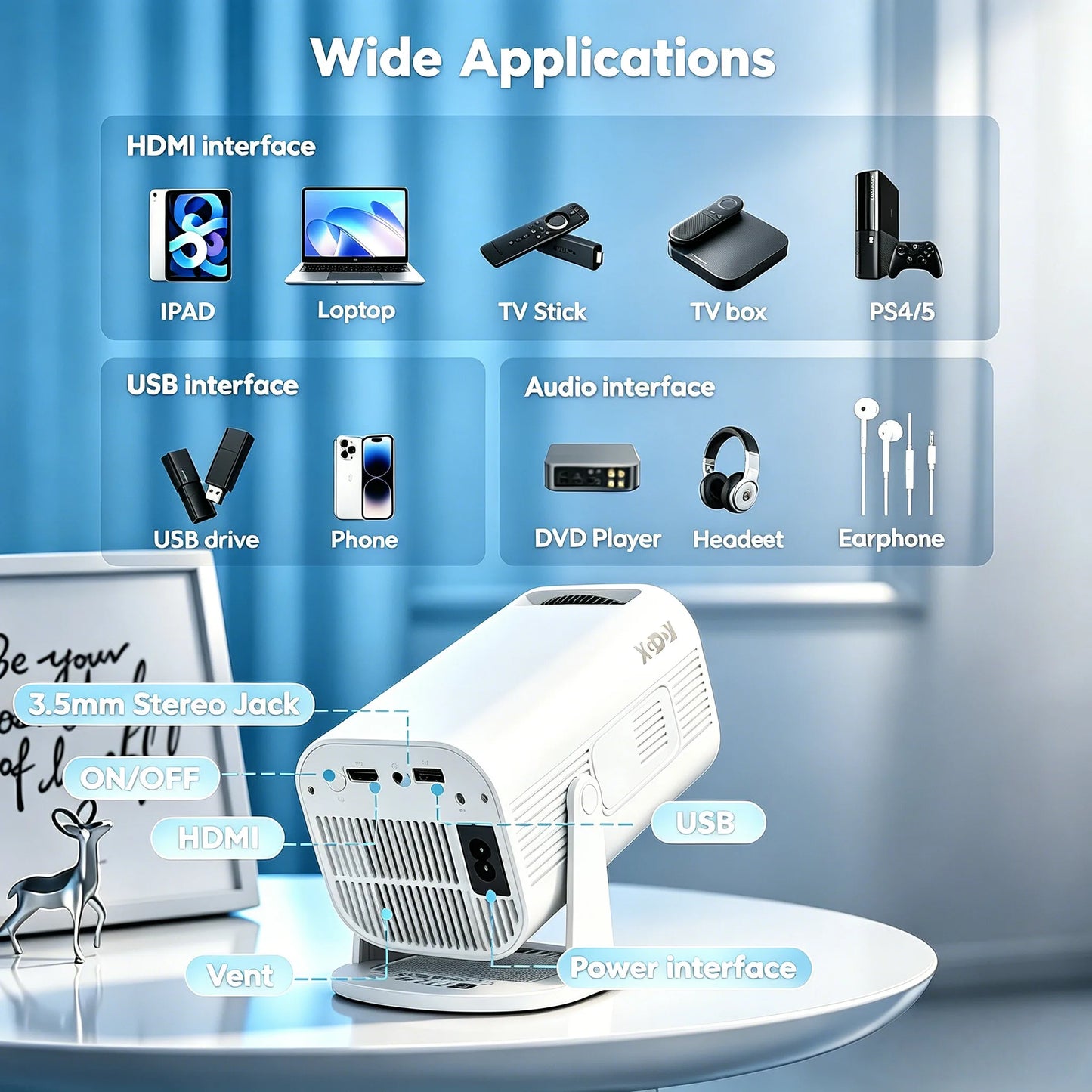 XGODY Portable Gimbal 3 Pro Projector