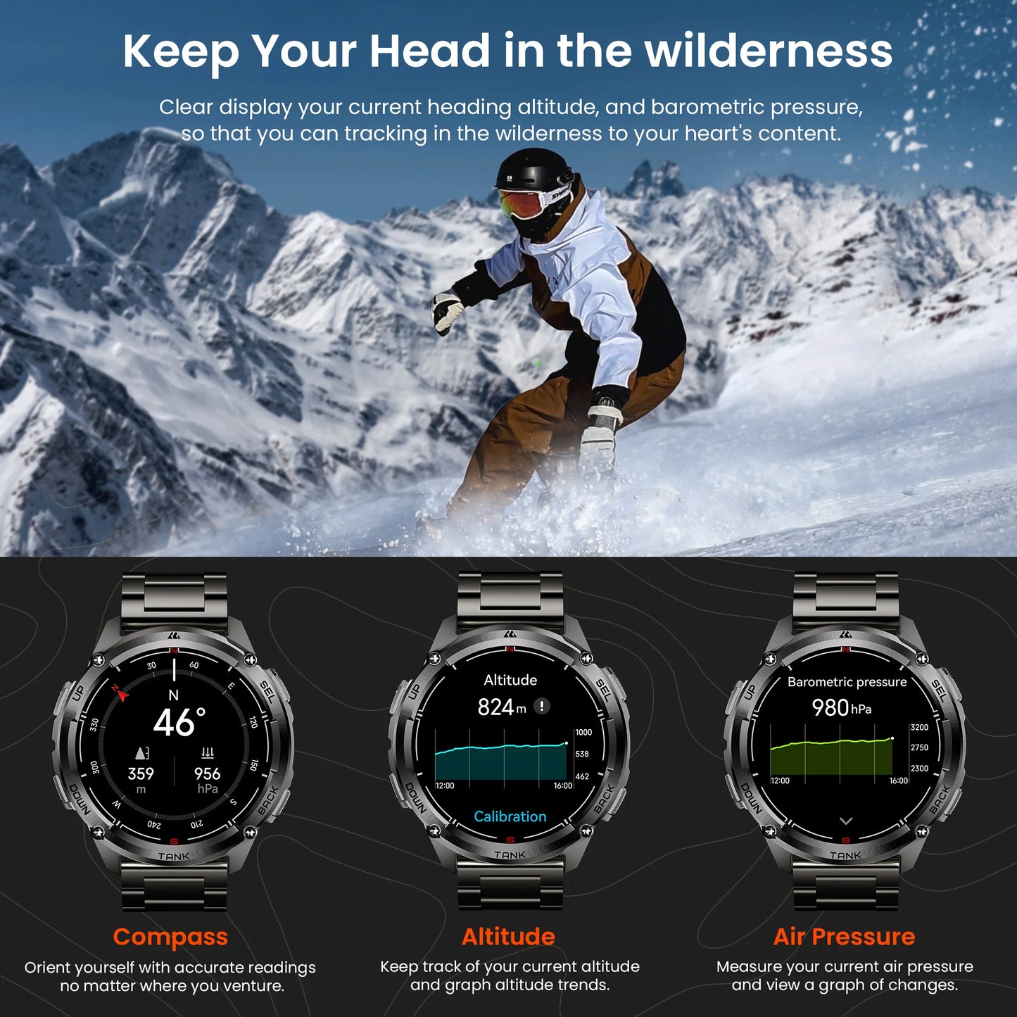 KOSPET Tank T3 Ultra 2 GPS Smartwatch IP69K Waterproof AMOLED