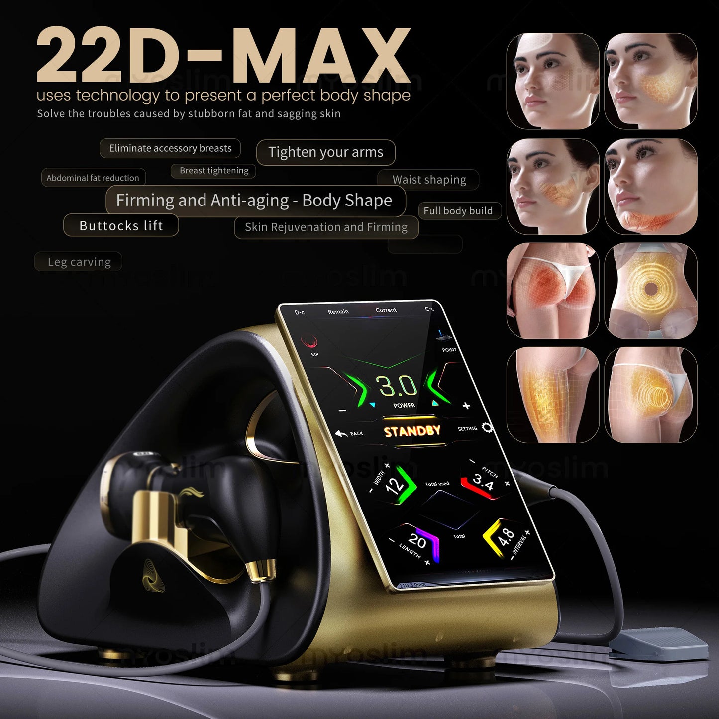 emszero 22D Max Hifu Skin Rejuvenation Facial Lifting Machine For Salons