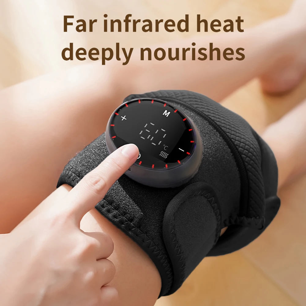 USB Heating Knee Protection Massage for Joint  Far-infrared Knee Shoulder Elbow Pad Wireless LED 5 Levels Hot Compress Massager