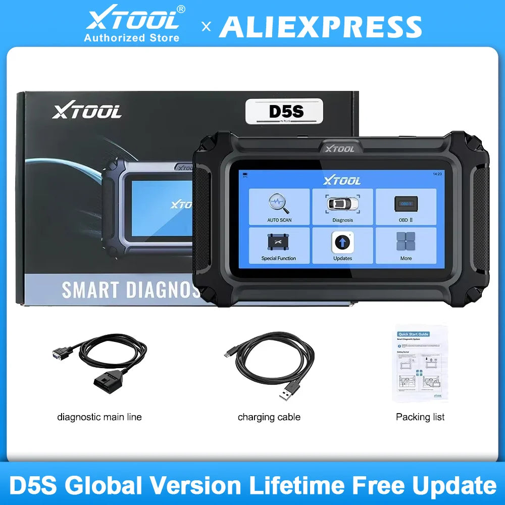 XTOOL D5S Auto Scanner 5 System Gearbox ABS Airbag Engine EPB Car Diagnostic Tools
