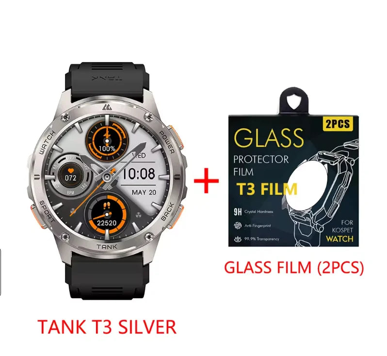 KOSPET TANK T3 Smart Watch For Men With Bluetooth Connectivity
