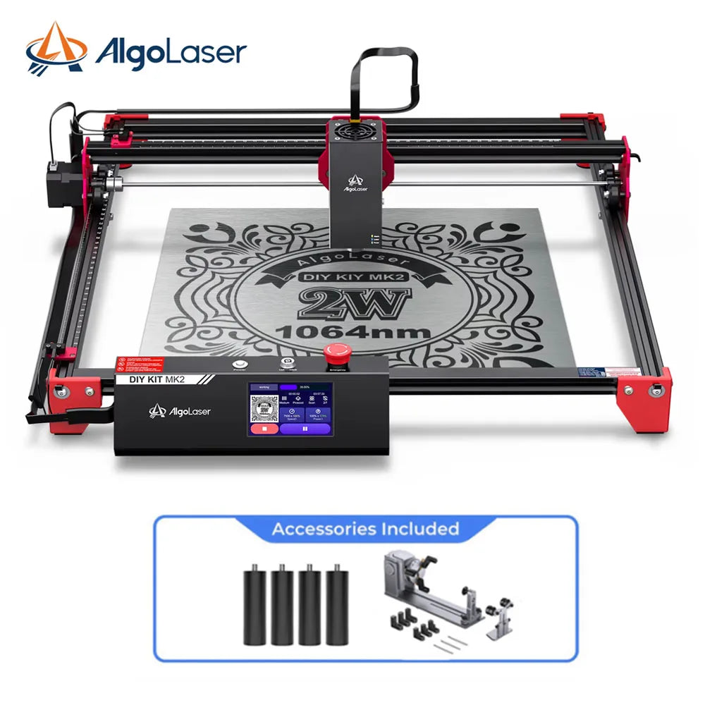 AlgoLaser DIY KIT MK2 10W Diode & 2W IR Dual Laser Engraver, Built-in 3.5" Touch Screen, 12000mm/m,  Metal Engraver On-Site & Small-Batch Ready Metal Laser Engraver