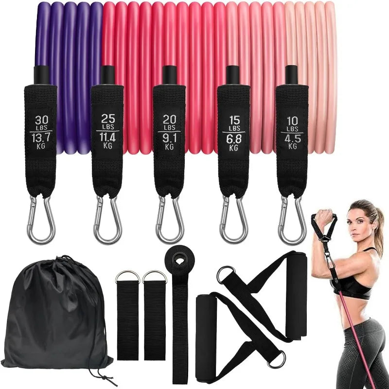 Resistance Bands Set With Door Anchor Handles And Ankle Straps