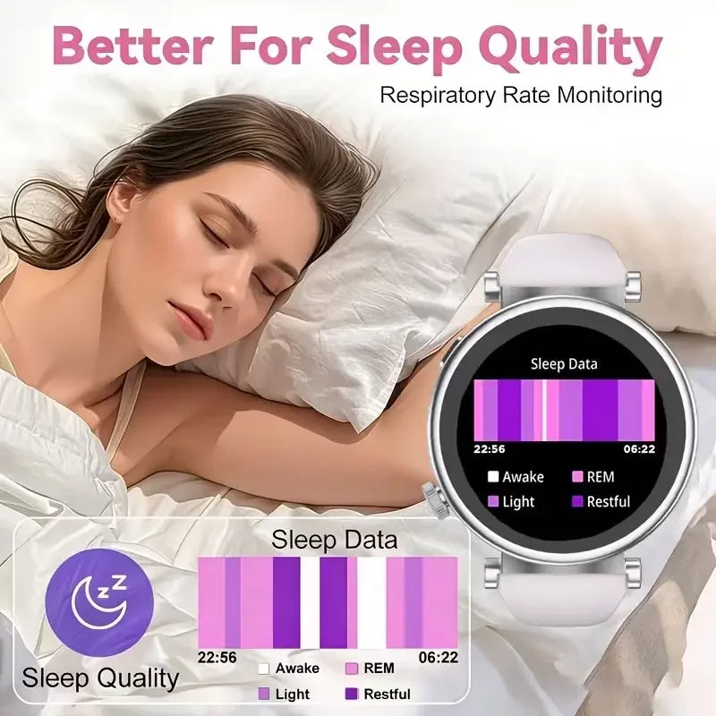 Smart Watch for Women, Fitness Tracker & Activity Tracker with Bluetooth Calls (Answer/Make), 1.8" HD/AMOLED Smartwatch for iOS/Android, 100+ Sport Modes, IP67 Waterproof, Heart Rate/SpO2/Sleep Monitor, 7 Bands