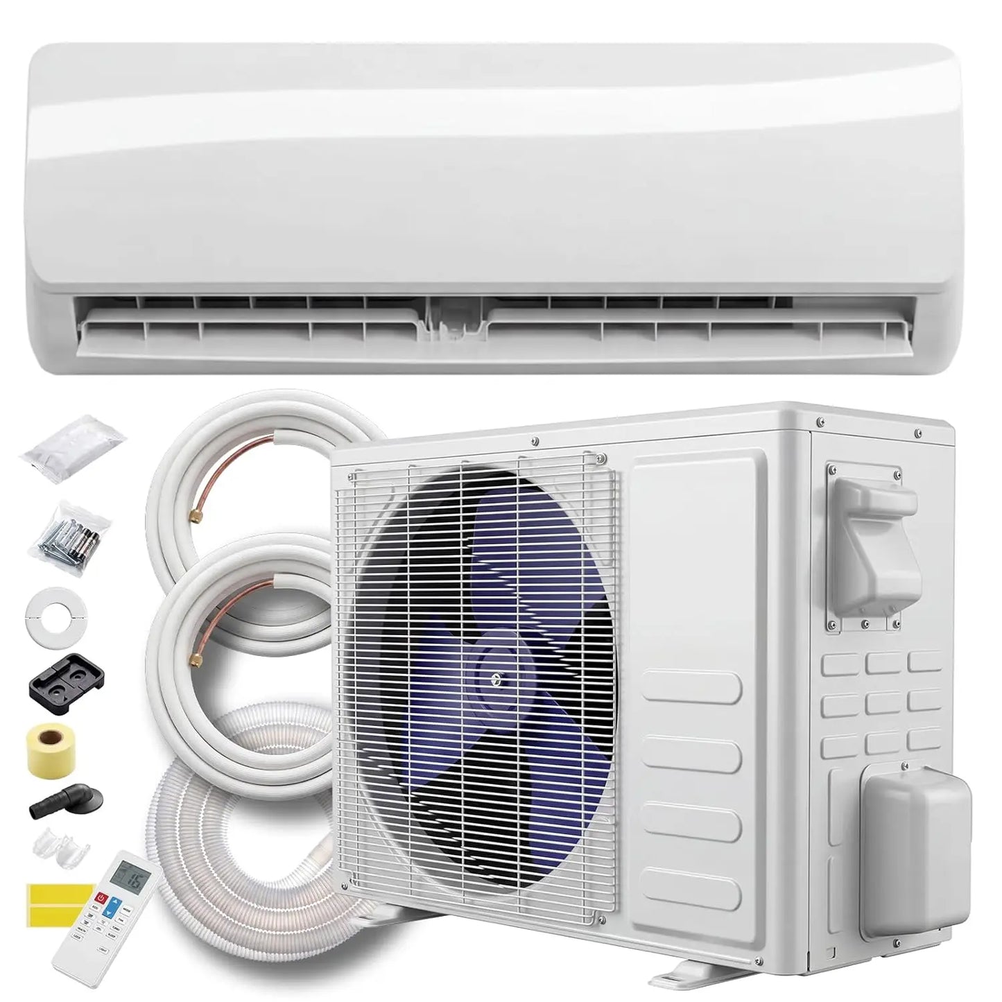 12,000 BTU Mini Split AC/Heating System, 230V Inverter Ductless Air Conditioner with Heat Pump, 17 SEER2 Cools up to 750 Sq. Ft,