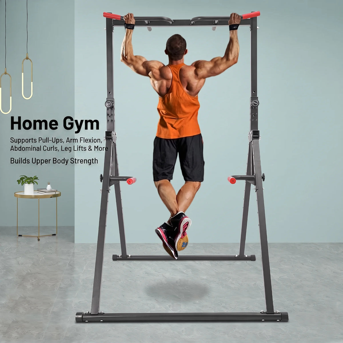 Adjustable Freestanding Triangular Pull Up Station for Home Strength Training