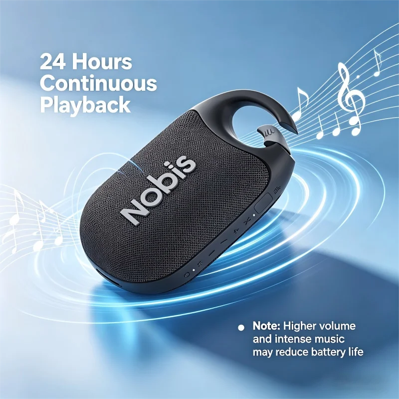 Nobis IP68 Waterproof Bluetooth Speaker 8W Stereo Sound 24H Playtime