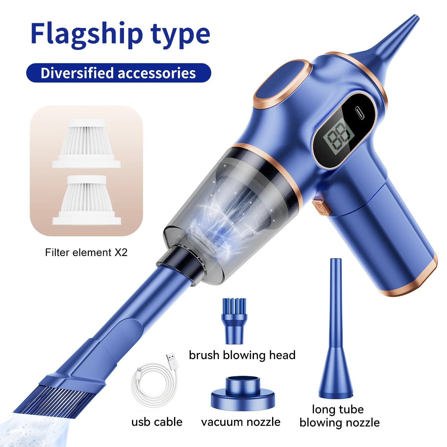 Wireless Car Vacuum Cleaner Mini HEPA for car interiors