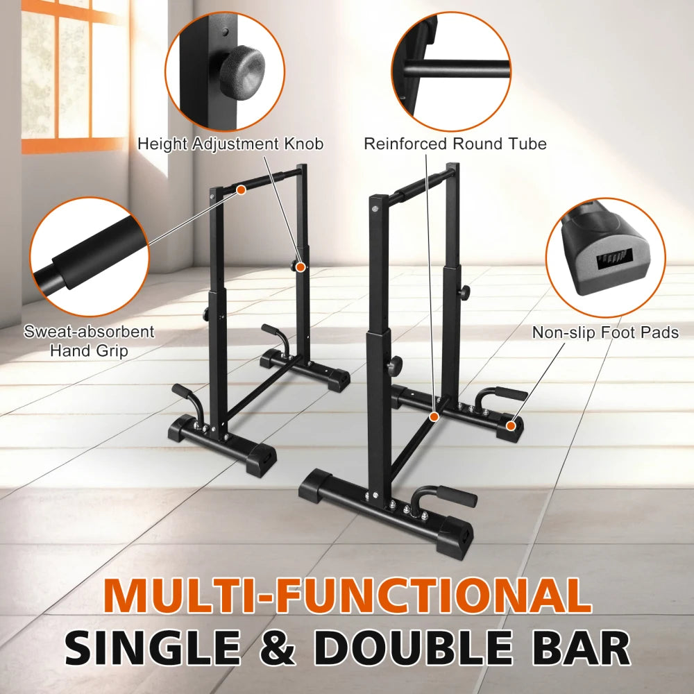 Adjustable Dip Bar Station And Pull Up Bars For Fitness