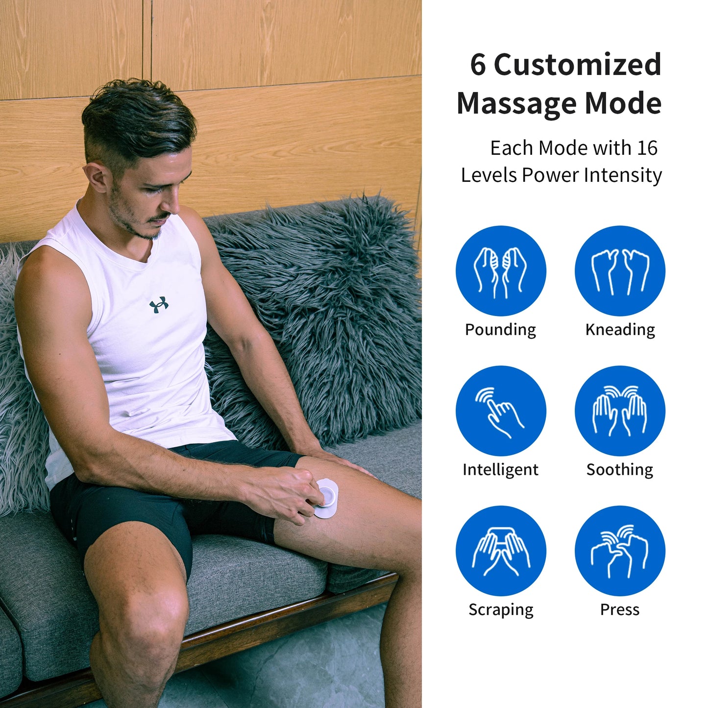 Masgre Wireless TENS EMS Unit - Pads for Electric Muscle Stimulator - Designed for Lower Back, Arm, Shoulder, Leg, and Foot