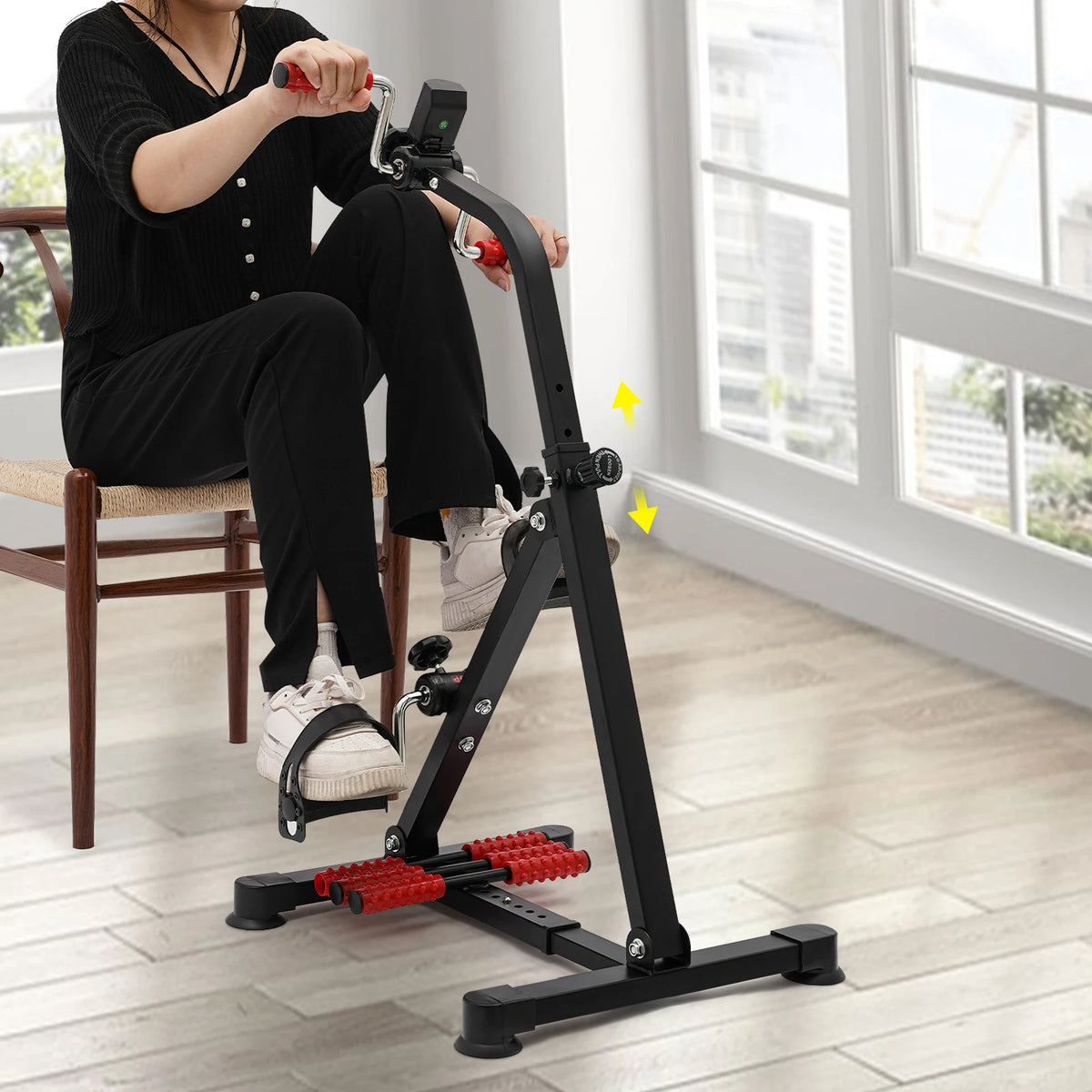 Pedal Exerciser Bike With Monitor For Convenient Home Fitness Training