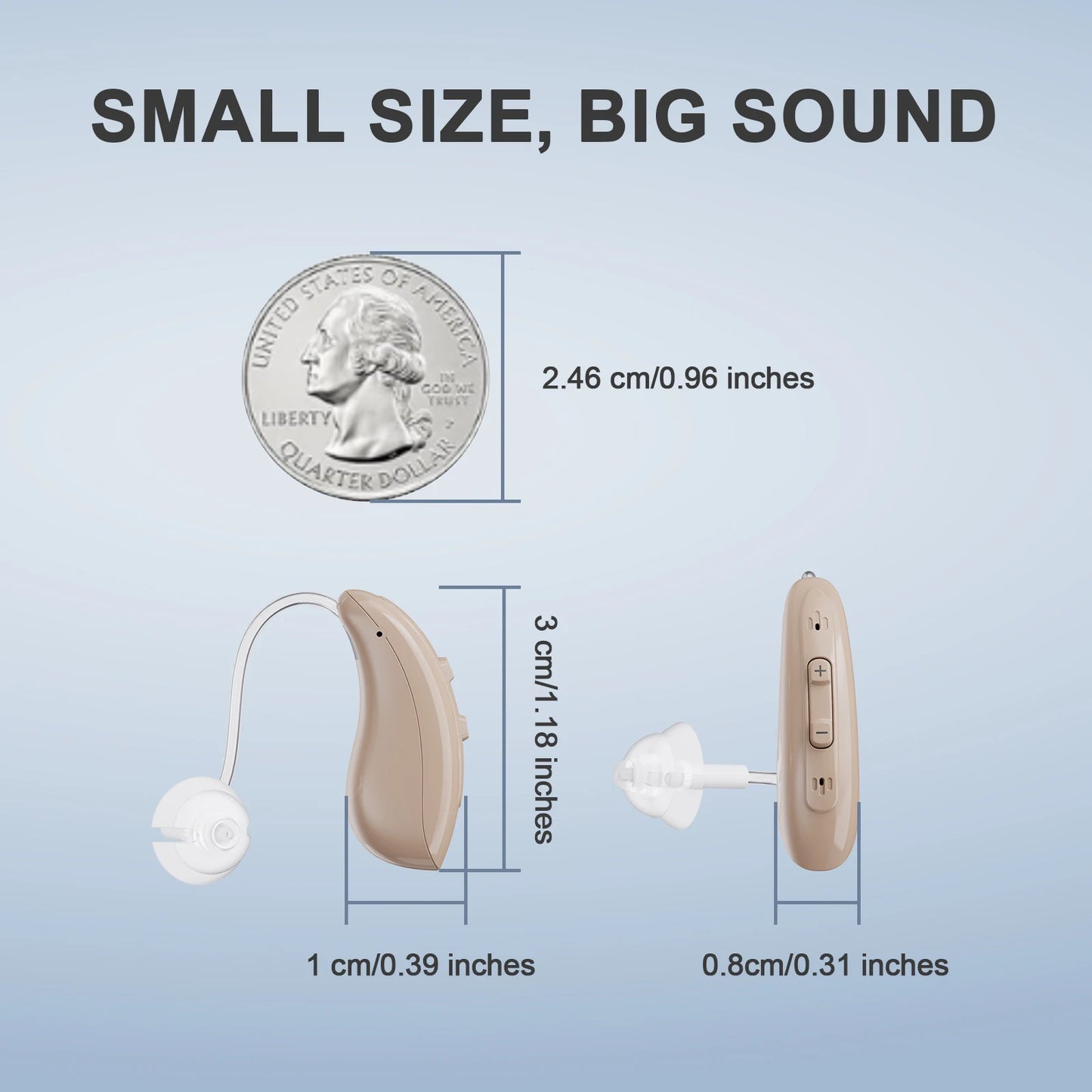 JINGHAO 1 Pair Hearing Aid Rechargable LED Display Sound Amplifier Auto On/off 20H Working Time With Charger Box
