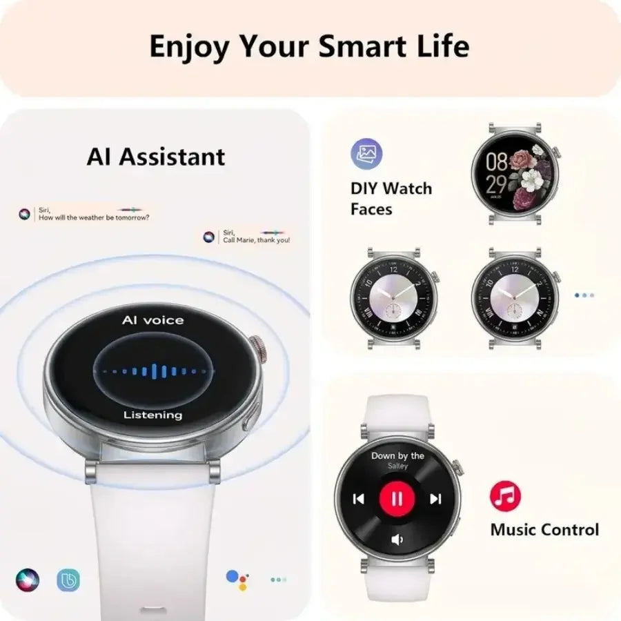 Smart Watch for Women, Fitness Tracker & Activity Tracker with Bluetooth Calls (Answer/Make), 1.8" HD/AMOLED Smartwatch for iOS/Android, 100+ Sport Modes, IP67 Waterproof, Heart Rate/SpO2/Sleep Monitor, 7 Bands