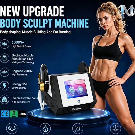 Portable 6500W EMS Muscle Stimulat 15T 200HZ High Frequency Muscle Stimulator Full Body Shaping Fat Burner Post-Workout Recovery
