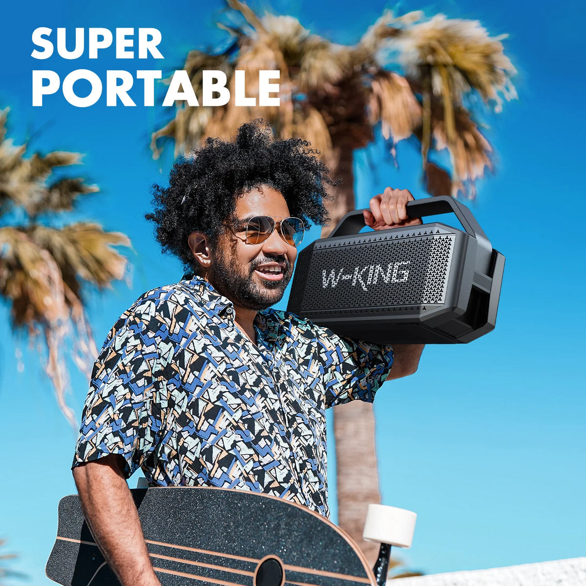W-KING D9-1 Deep Bass Bluetooth Speaker, IPX6 Portable Waterproof, Wireless with Subwoofer